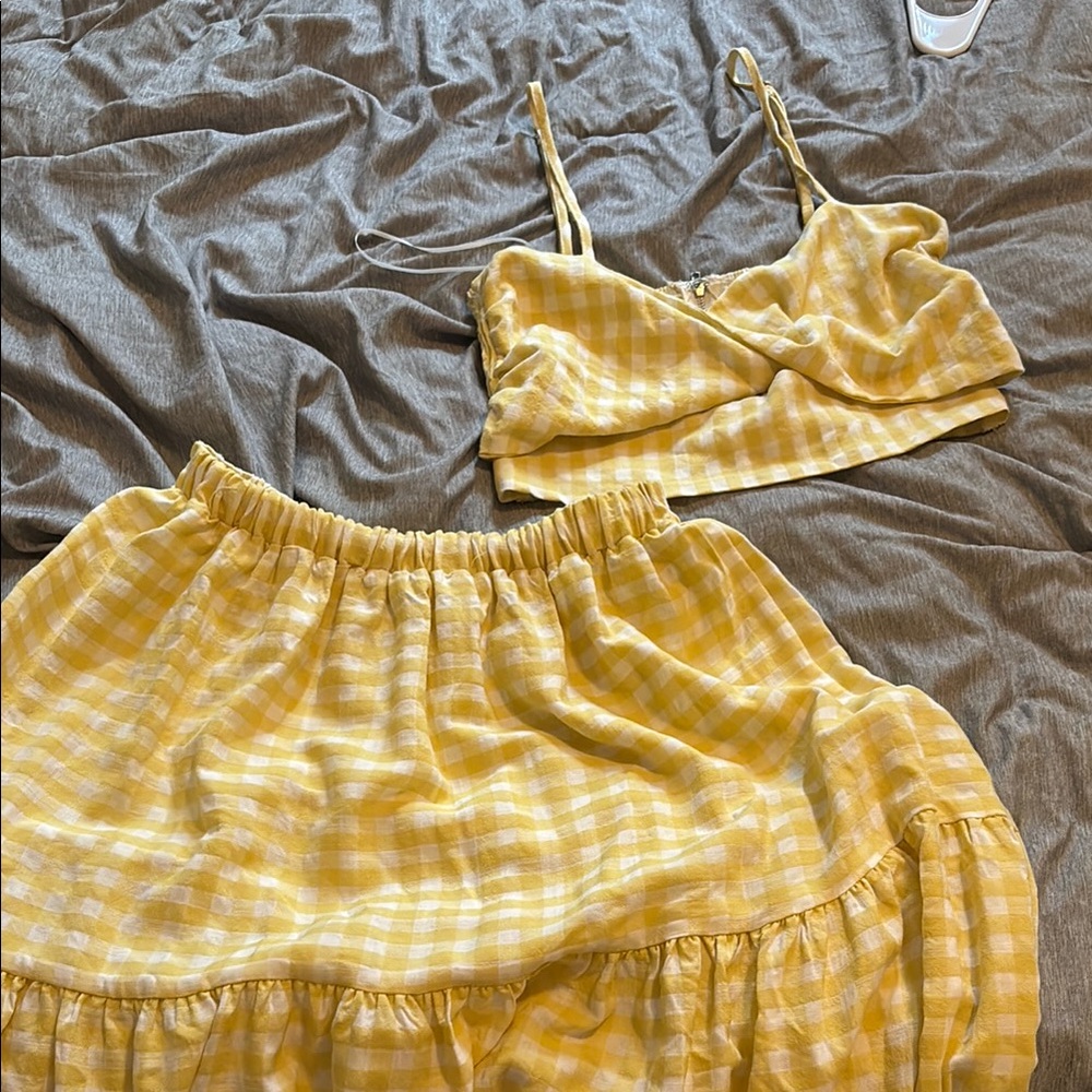 Yellow Gingham Two-Piece Set - image 1